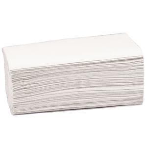 _ Håndklædeark,  Satino, 2-lags, V-fold, 23x24cm, 11,5 cm, hvid, 100% genbrugspapir (1000009916*4000)