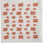 Frokostserviet,  1-lags, 1/4 fold, 33x33cm, hvid, nyfiber, med flagmotiv