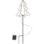 LED juletræ, 80cm, sort, metal, ekskl. 3AA batterier,  til udendørs brug, 52 LED