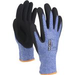 Skærehæmmende handske, OX-ON Cut Comfort, 7, blå, nitril/ lycra,  ribkant, lycra, skærefast