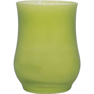ABENA Tulipanlys,  13cm, Ø8,7cm, limegrøn, 40 timer, paraffin/ glas,  i frosted glas (121327*9)