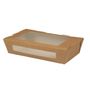 DUNI Take away bakke, Duni, 20x12x4,5cm, 900 ml, brun, karton/PLA, med vindue *Denne vare tages ikke retur*