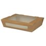 DUNI Take away bakke, Duni, 20x15,5x4,5cm, 1200 ml, brun, karton/PLA, med vindue *Denne vare tages ikke retur*