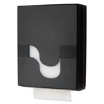 Megamini Dispenser,  Megamini, 11, 2x27x34, 5cm,  sort, plast, til alle typer håndklædeark (116514)