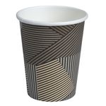 Kaffebæger,  ABENA Gastro, Lines, 9cm, Ø8cm, 24 cl, brun, PE/pap, 8 oz