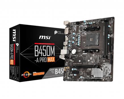MSI MB B450M-A Pro MAX     (B450, AM4, mATX, DDR4, VGA, AMD) (7C52-001R)