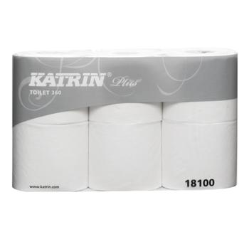 KATRIN Toiletpapir,  Katrin Plus, 2-lags, 50m x 10,4cm, Ø11,6cm, hvid, 100% nyfiber (17008502*42)