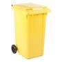 ABENA Affaldscontainer, 240 l, gul, UV-resistent, til tungt affald og udendørs *Denne vare tages ikke retur*