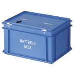 Batteriboks,  30x40x23, 5cm,  20 l, blå, 2-rums, risikoaffald,  2 rum, til kildesortering og tungt affald *Denne vare tages ikke retur*