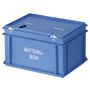 _ Batteriboks, 30x40x23,5cm, 20 l, blå, 2-rums, risikoaffald, 2 rum, til kildesortering og tungt affald *Denne vare tages ikke retur*