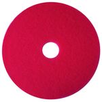 Gulvrondel,  3M Scotch-Brite,  17", Ø432mm, rød, 85 mm, polyester/ RPET,  til daglig rengøring