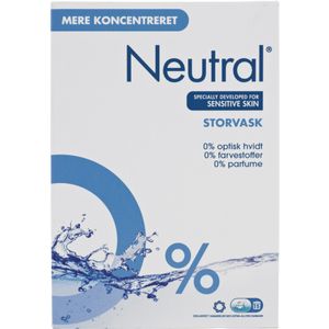 Neutral Vaskepulver,  Neutral, kulørt og hvidt, uden farve og parfume, 1,275 kg (16505402*4)
