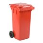 Abena Affaldscontainer, 120 l, rød, UV-resistent, til tungt affald og udendørs *Denne vare tages ikke retur*