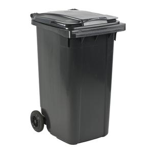 Abena Affaldscontainer,  grå, plast, 240 l, UV-resistent,  til tungt affald og udendørs *Denne vare tages ikke retur* (176760)