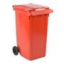Abena Affaldscontainer, 240 l, rød, UV-resistent, til tungt affald og udendørs *Denne vare tages ikke retur*