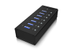 ICY BOX IB-AC618 USB Hub/Port 7x USB 3.0, 1x USB Charge, Aluminium, Incl 12V Power Adapter