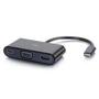 C2G USB C to HDMI VGA Adapter w/Power Black (82102)