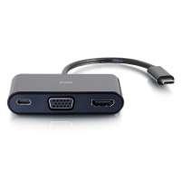 C2G G USB-C to HDMI and VGA Adapter Converter with Power Delivery - Docking station - USB-C / Thunderbolt 3 - VGA, HDMI (82102)