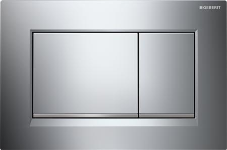 GEBERIT Sigma30 betjeningsplade blankkrom/ matkrom/ blankkrom - til frontbetjening og indbygningscisterne UP300 og UP320 (115.883.KH.1)
