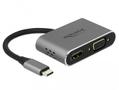 DELOCK Ekstern videoadapter 3840 x 2160 USB-C HDMI VGA (64074)