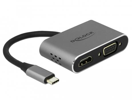 DELOCK USB Type-Câ„¢ Adapter to HDMI and VGA with USB 3.0 Port and PD (64074)