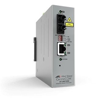 Allied Telesis s Industrial Ethernet Media Converter AT-IMC200T/ SC - Fibre media converter - 100Mb LAN - 10Base-T, 100Base-FX,  100Base-TX - RJ-45 / SC multi-mode - up to 2 km (AT-IMC200T/SC-980)