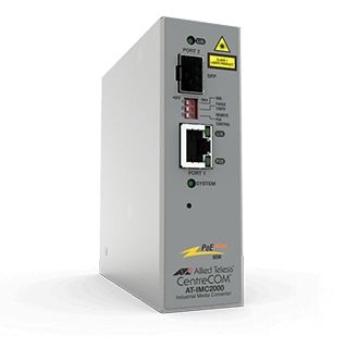 Allied Telesis TAA 10/ 100/ 1000T POE+ TO 100X/ 1000X SFP IND TEMP GB MEDIA CONV IN ACCS (AT-IMC2000TP/SP-980)