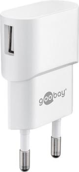 Goobay USB charger 1 A, white - with 1 USB port, slim design (44948)