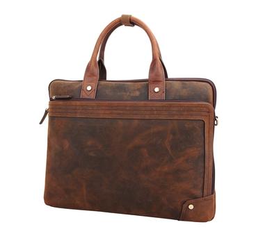 CIRAFON Leather Indiana Taske 15.6" Ægte læder Brun (SPM-1011)