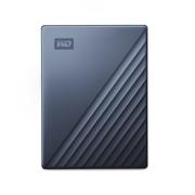 WESTERN DIGITAL WD My Passport Ultra WDBFTM0050BBL - Hard drive - encrypted - 5 TB - external (portable) - USB 3.1 (USB-C connector) - 256-bit AES - blue