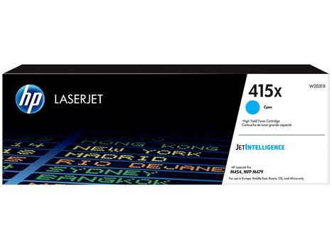 HP 415X - High Yield - cyan - original - LaserJet - toner cartridge (W2031X) - for Color LaserJet Pro M454, MFP M479 (W2031X)
