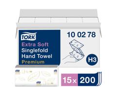 TORK Håndklædeark Tork Premium Zig-Zag Soft H3 2-lags hvid Krt/15x200