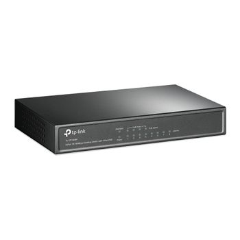 TP-LINK 8-Port 10/100 Mbps Desktop Switch with 4-Port PoE PORT: 4 10/100 Mbps PoE Ports,  4 10/100 Mbps Non-PoE Ports SPEC: 802.3af,  57 W PoE Power,  Desktop Steel Case FEATURE: Plug and Play (TL-SF1008P)