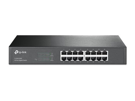 TP-LINK 16-Port Gigabit Switch PORT: 16x Gigabit RJ45 Ports SPEC: 1U 13-inch Rack-mountable Steel Case FEATURE: Plug and Play (TL-SG1016D)