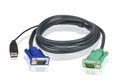 ATEN KVM-kabel SPHD15 ha till HD15 ha & USB, 2m