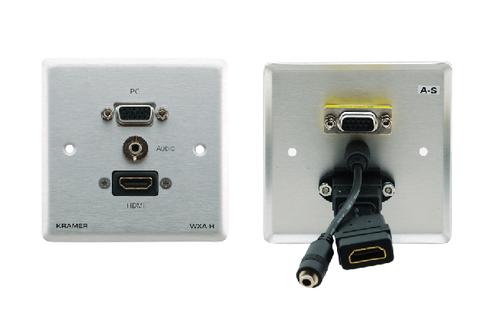 KRAMER WXA-H/ EU(G)-80PASSIVE WALL PLATE - 15-PIN HD (F/F), 3.5MM & HDMI (80-000109)