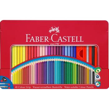 FABER-CASTELL - Colour Grip Farveblyanter - Metalæske med 48 stk. (112448)