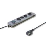 QOLTEC Surge protectors Quick Switch | 4 sockets | gray | 2.5m (50164)