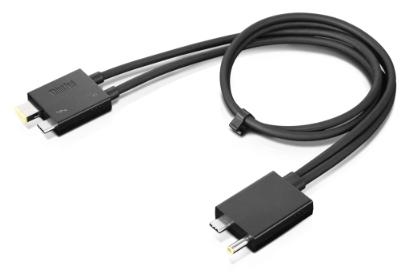 LENOVO Split Cable - Thunderbolt cable (M) (M) - Thunderbolt 3 - 67 cm - black - CRU - for ThinkCentre M80s Gen 3, M80t Gen 3, M90a Gen 3, M90a Pro Gen 3, M90s Gen 3, M90t Gen 3 (4X90U90616)