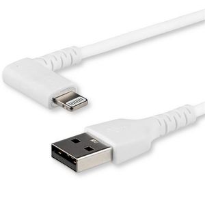 STARTECH 2M ANGLED LIGHTNING TO USB CABLE-APPLE MFI CERTIFIED-WHITE CABL (RUSBLTMM2MWR)