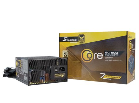 SEASONIC Core GC 500 500W PSU ATX 12V, 80 PLUS Gold, Standard, 2x 6+2pin PCIe, 1x CPU, 4x SATA (CORE-GC-500)