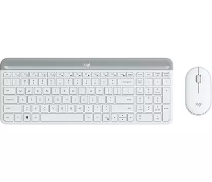Logitech Slim Wireless Combo MK470 - tastatur- og mussett - Nordisk - elfenbenshvit Inn-enhet (920-009201)