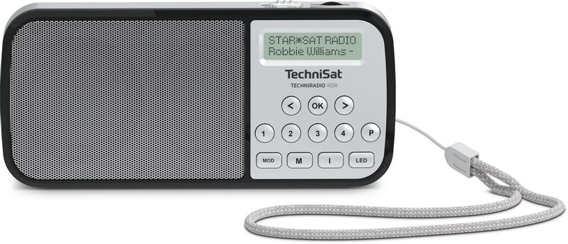 TechniSat TechniRadio RDR - bærbar DAB-radio sølv - kun 124 gram - oppladbar med opptil 10 timer batteritid (0002/3922)
