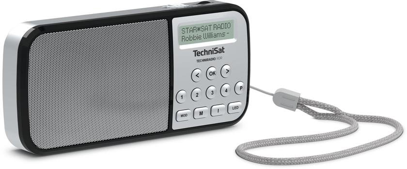TechniSat TechniRadio RDR - bærbar DAB-radio sølv - kun 124 gram - oppladbar med opptil 10 timer batteritid (0002/3922)
