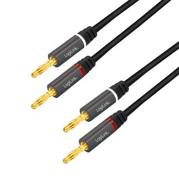 LOGILINK Audio cable, 2x2 Banana-plug,   (CA1211)