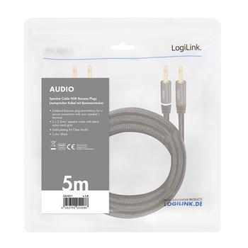 LOGILINK Audio cable, 2x2 Banana-plug,   (CA1211)
