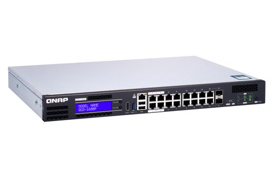 QNAP QGD-1600P - switch - 16 porter - smart - rackmonterbar (QGD-1600P-8G)