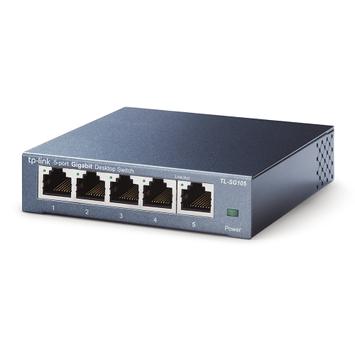 TP-Link TL-SG105 5-Port Metal Gigabit Switch - switch - 5 porter - ikke-styrt (TL-SG105)