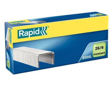RAPID Staples Standard 26/6 Galvanized Box of 5000 (24861800*10)