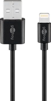 GOOBAY Dual Apple Lightning charger set 2.4 A, black, 1 m - power unit with 2 USB ports and Apple Lightning cable (44995)